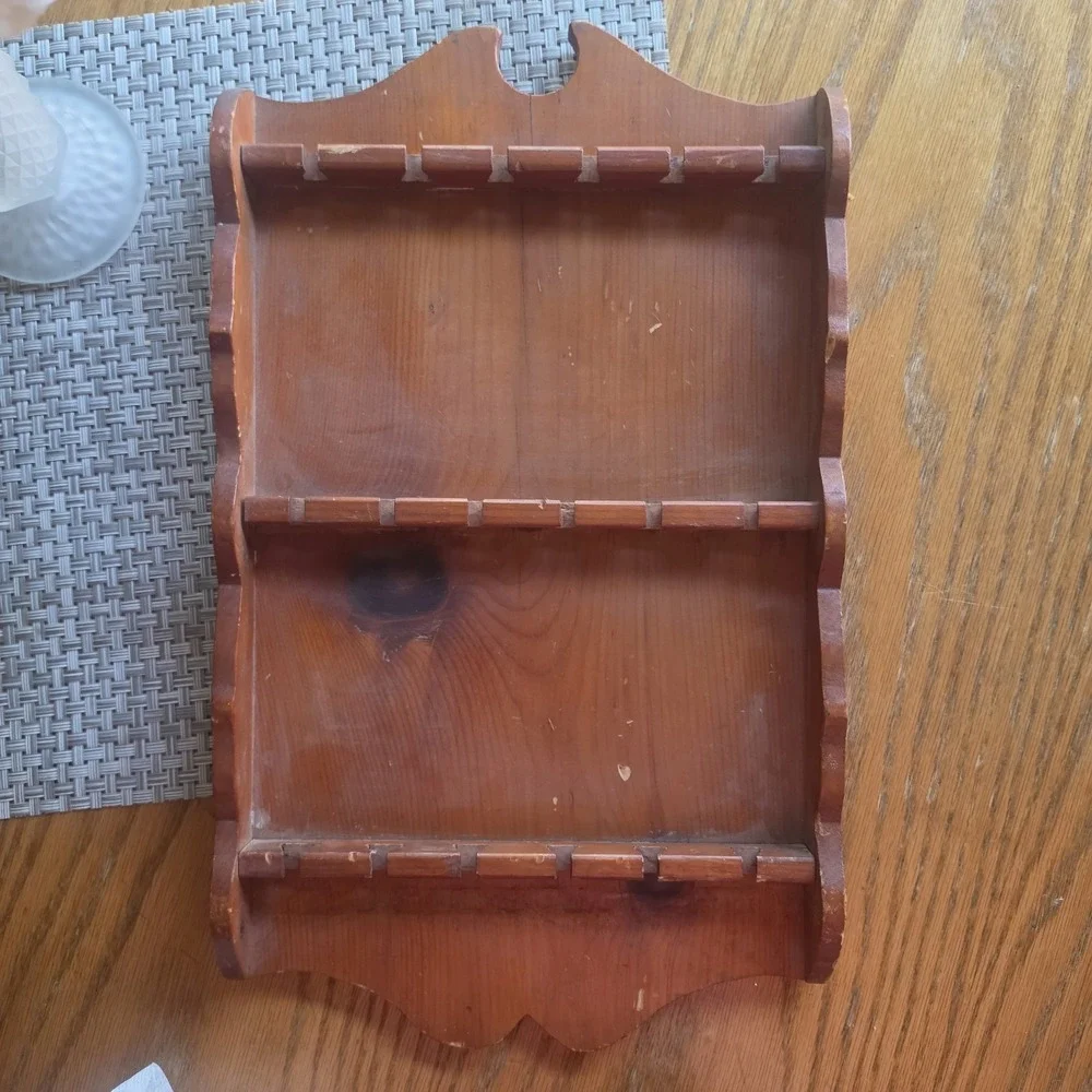 Vintage Wood Spoon Rack - Cottage Core - Rustic Decor Maplw Wood - 17x10.5
